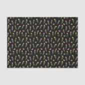 Tulpen & Vlinders Zwart Patroon Tissuepapier (Voorkant)