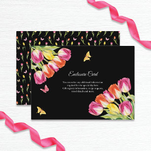 Tulpen & Vlinders Zwart Vrijgezellenfeest Informatiekaartje