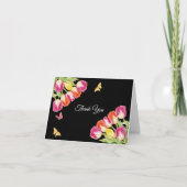Tulpen & Vlinders Zwarte Bruiloft    Bedankkaart (Voorkant)