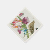 Tulpen, Vogel Vlinder Fine Art Papier servetten (Hoek)