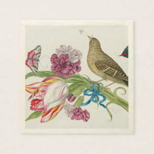 Tulpen, Vogel Vlinder Fine Art Papier servetten
