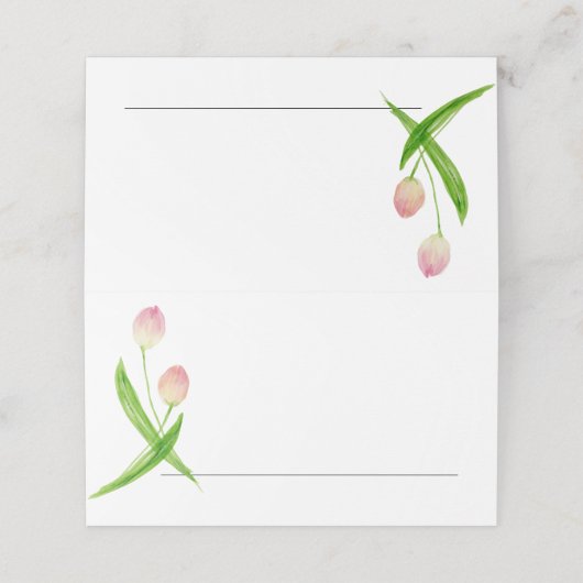 Tulpen voor bruiloft- of evenementkaarten plaatskaartje (Buitenkant ongevouwen)