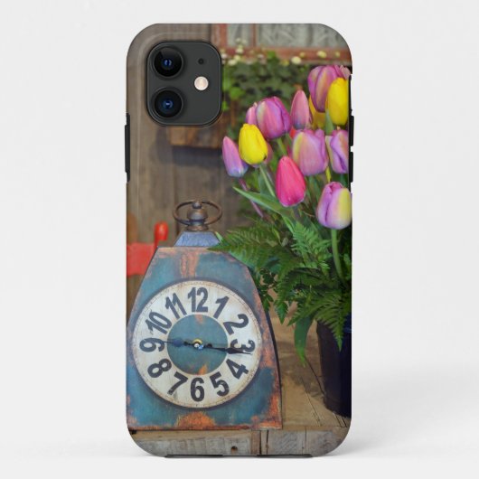 Tulpen voor lente en kloktelefoon Case-Mate iPhone case (Achterkant)