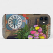 Tulpen voor lente en kloktelefoon Case-Mate iPhone case (Achterkant (horizontaal))