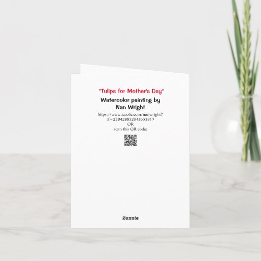 Tulpen voor Moederdag Kaart (Achterkant)