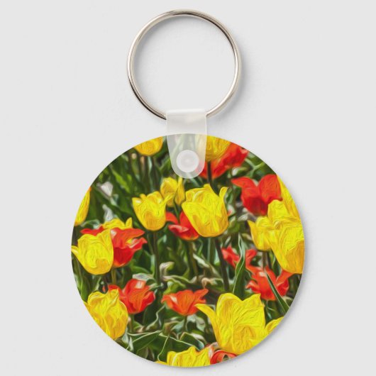 Tulpen voor rood en geel sleutelhanger (Voorkant)