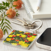 Tulpen voor rood en geel sleutelhanger (Voorkant Rechts)
