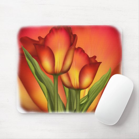 Tulpen voor rood en goud muismat (Met muis)