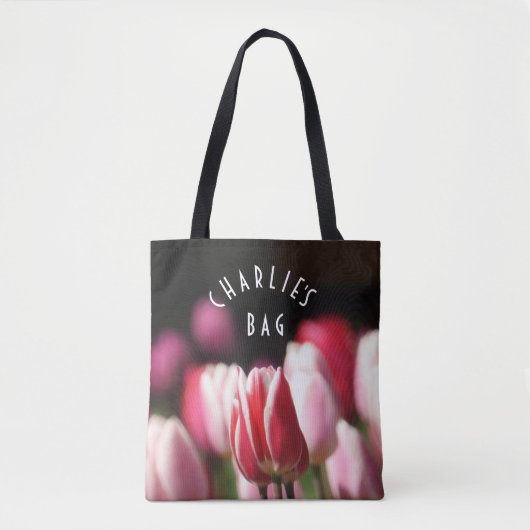 Tulpen voor rood en wit en roze tote bag (Voorkant)