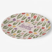 Tulpen Vrijgezellenfeest gepersonaliseerd Papieren Bordje (Gekanteld)