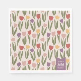 Tulpen Vrijgezellenfeest gepersonaliseerd Servet