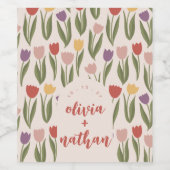 Tulpen Vrijgezellenfeest of bruiloft gepersonalise Wijn Etiket (Enkel label)