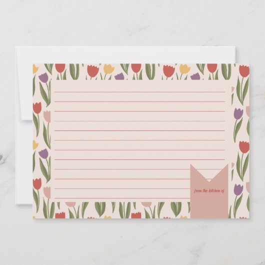 Tulpen Vrijgezellenfeest Recept Kaart (Achterkant)