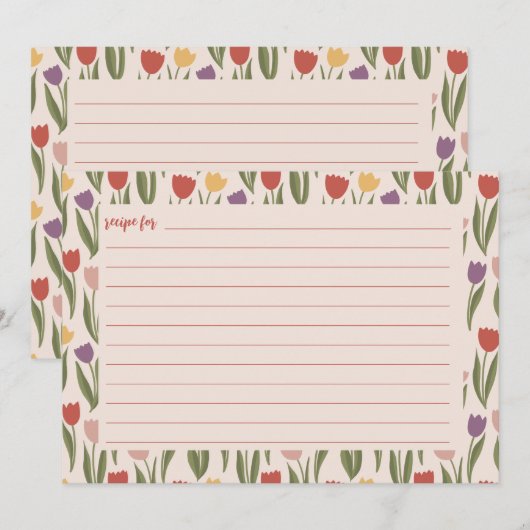 Tulpen Vrijgezellenfeest Recept Kaart (Voorkant / Achterkant)
