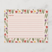 Tulpen Vrijgezellenfeest Recept Kaart (Voorkant)