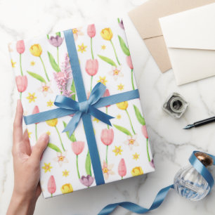 Tulpen Waterverf Bloemenfeest Cadeaupapier