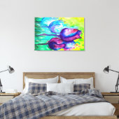 Tulpen Waterverf op canvas print (Insitu (Slaapkamer))