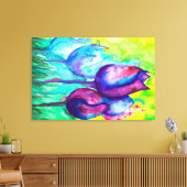 Tulpen Waterverf op canvas print (Insitu (Woonkamer))