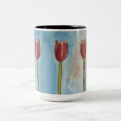 Tulpen Waterverf tweetone koffie Mok (Center)