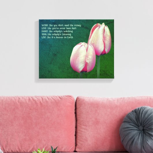 Tulpen Werk Liefde Dans Live Inspirerend Canvas Afdruk (Insitu (Woonkamer))