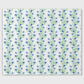 Tulpen Wingerd in Blauw en Groen Cadeaupapier (Vlak)