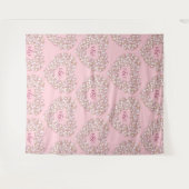 Tulpen wit roze monogram huwelijksachtergrond wandkleed (Voorkant (horizontaal))