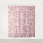 Tulpen wit roze monogram trouw achtergrond wandkleed (Voorkant)
