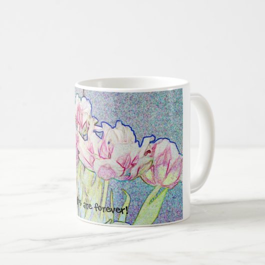 Tulpen zijn eeuwig! koffiemok (Voorkant rechts)
