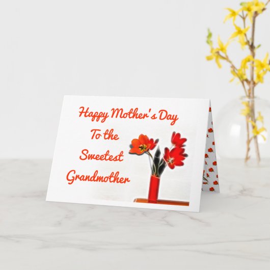 Tulpen Zooliefste Oma Moederdag  Kaart (Gele Bloem)