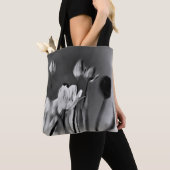 Tulpen Zwarte en Witte Boodschappentas Tote Bag (Dichtbij)