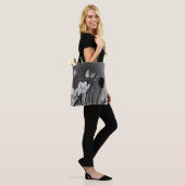 Tulpen Zwarte en Witte Boodschappentas Tote Bag (Op model)