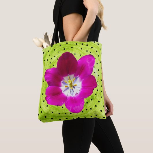 Tulpenbloem en polka tote bag (Dichtbij)