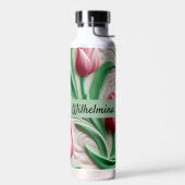 Tulpenbloem gepersonaliseerd 3D naadloos patroon Waterfles (Links)