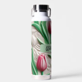 Tulpenbloem gepersonaliseerd 3D naadloos patroon Waterfles (Voorkant)
