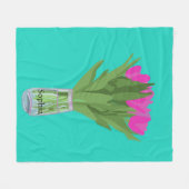  Tulpenbloem Moderne Illustratie + Naam Fleece Deken (Voorkant (Horizontaal))