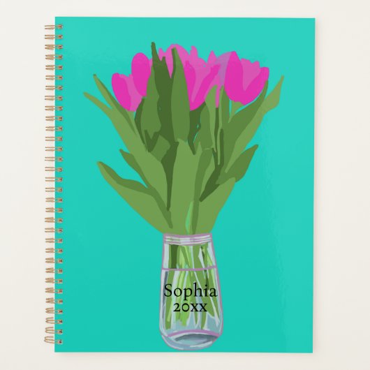  Tulpenbloem Moderne Illustratie + Naam Planner (Voorkant)