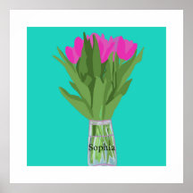  Tulpenbloem Moderne Illustratie + Naam