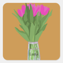 Tulpenbloem Moderne Illustratie + Naam