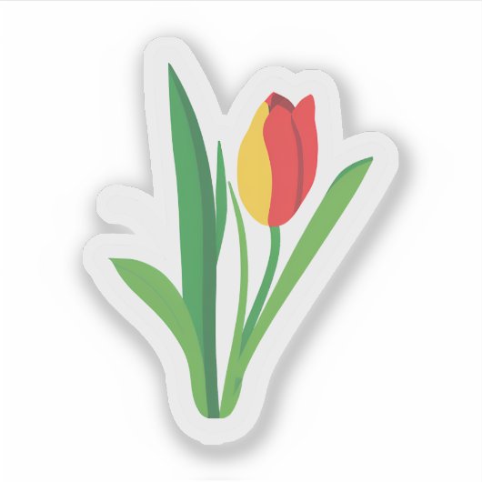 tulpenbloem | Schattigee bloem Sticker (Voorkant)