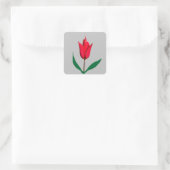Tulpenbloem Vierkante Sticker (Tas)