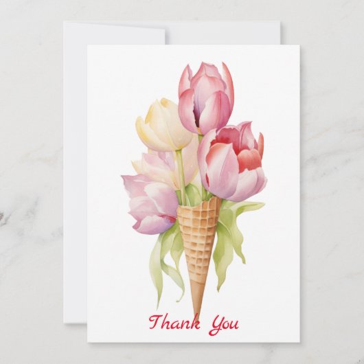 Tulpenbloemen dessert bedankkaart (Voorkant)