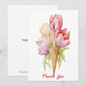 Tulpenbloemen dessert bedankkaart (Voorkant / Achterkant)
