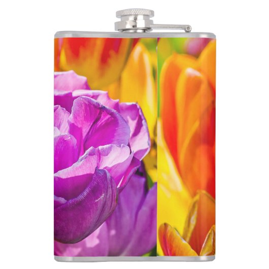 Tulpenbloemen Heupfles (Achterkant)