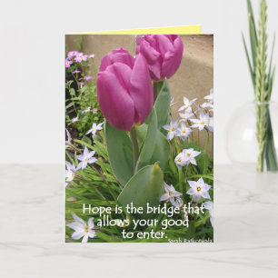 Tulpenbloemen Hoop is de Brug Quote Kaart