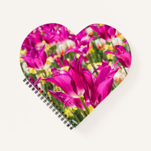 Tulpenbloemen in Fuchsia Notitieboek