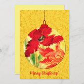 Tulpenbloemen Kerst Ornament Art Flat Kaart (Voorkant / Achterkant)