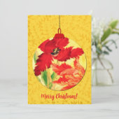 Tulpenbloemen Kerst Ornament Art Flat Kaart (Staand voorkant)