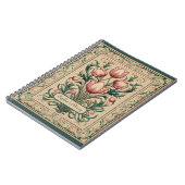 Tulpenbloemen Smaragd Ornament Middeleeuws Notitieboek (Linkerzijde)