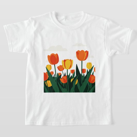 Tulpenbloemen T-shirt (Laagn)