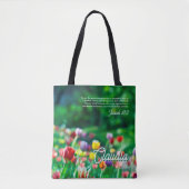 Tulpenbloementuin Bijbeltekst Tote Bag (Voorkant)
